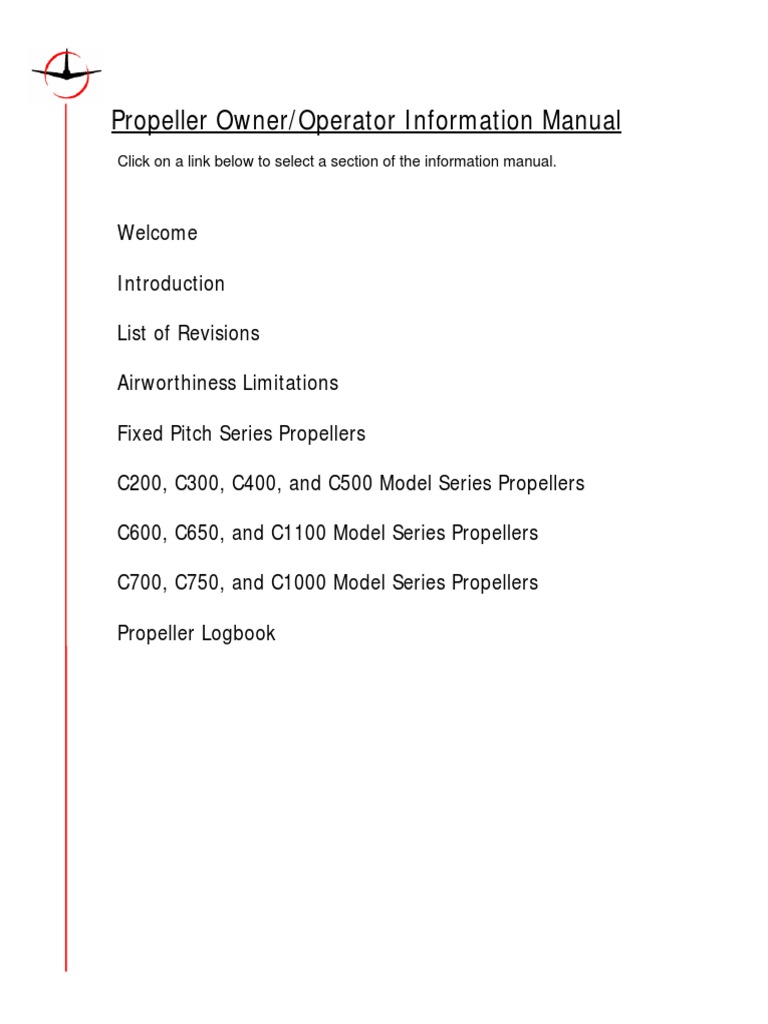 McCauley Propeller Manual Propeller Aerospace Engineering