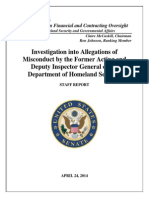 Uploaded by The Fiscal Times: FCO Report Investigation Into Allegations of Misconduct by The Former Acting and Deputy Inspector General of The Department of Homeland