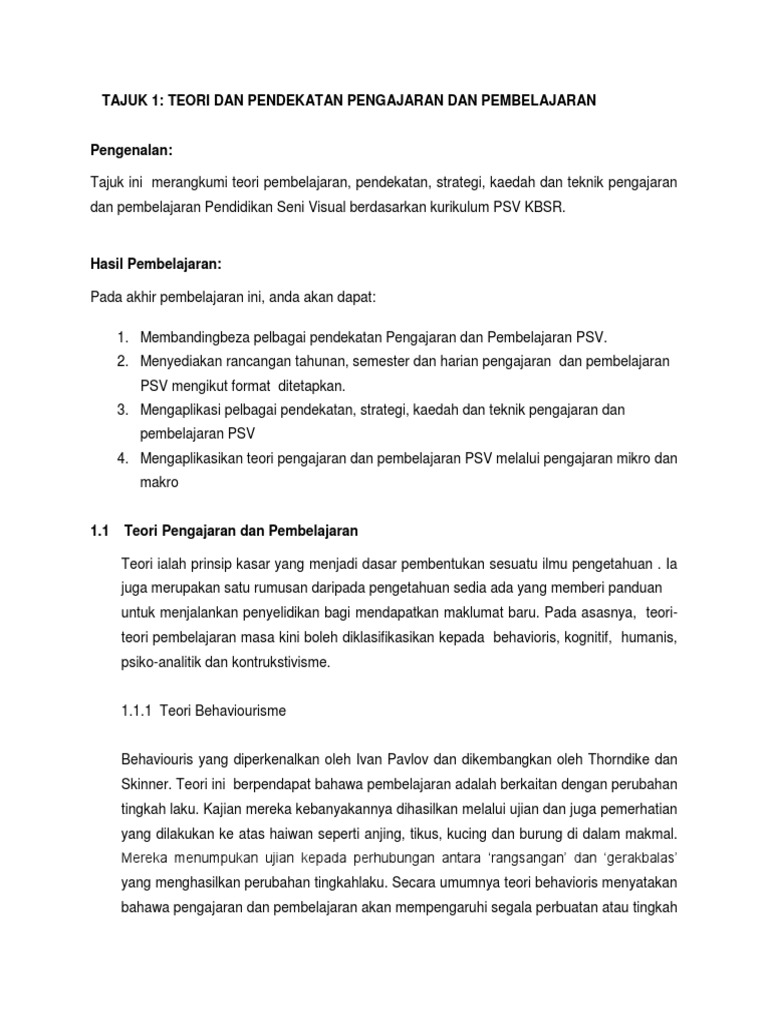 Tajuk 1 Psv3107 Teori Dan Pendekatan Pdf