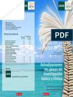 Díptico Actualizaciones en cáncer en investigación básica y clínica