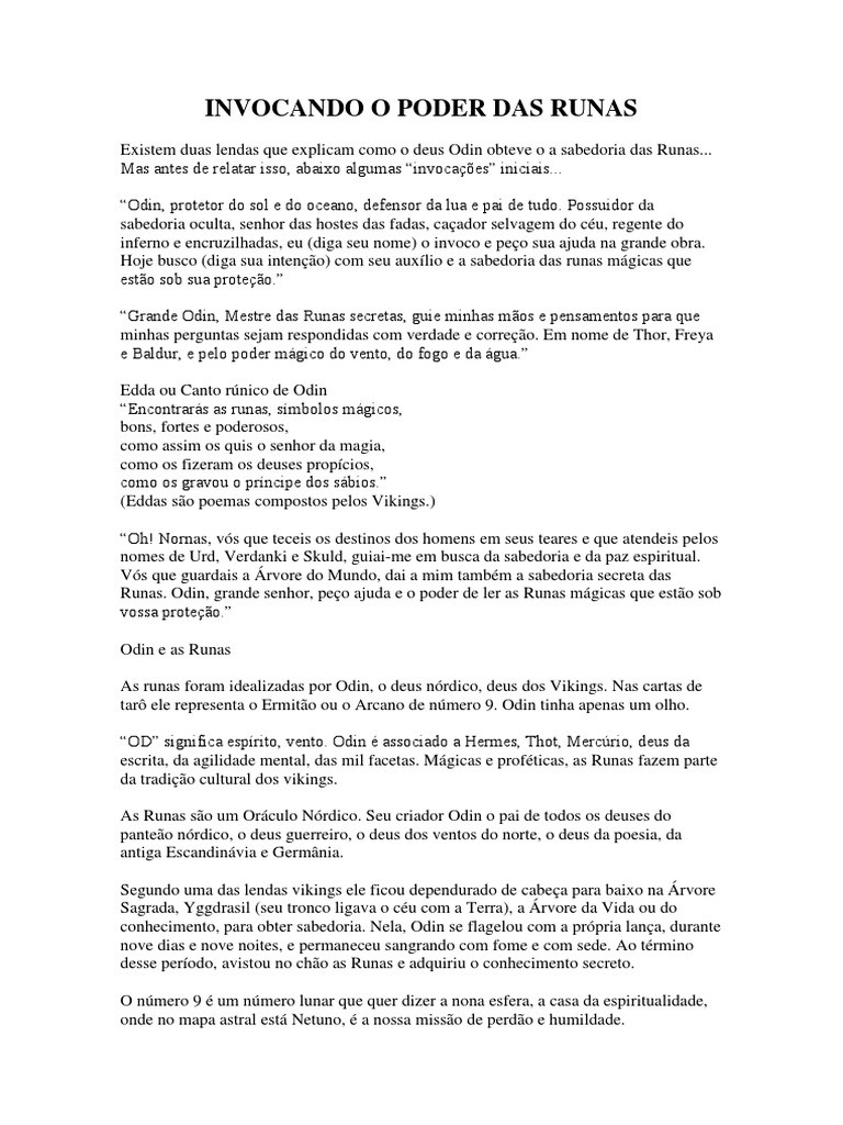 Invocando o Poder Das Runas | PDF | Runas | Odin
