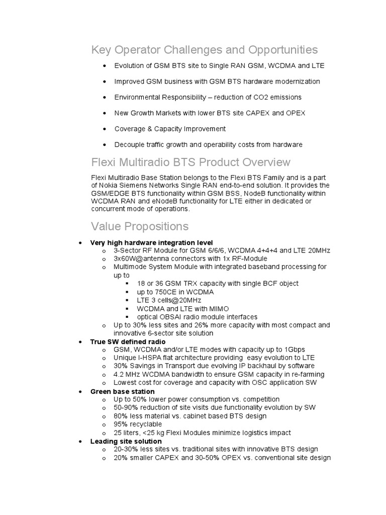 NSN Flexi Multi Radio BTS | PDF