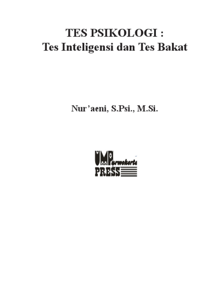 Diktat Tes Psikologi Universitas Muhammadiyah Purwokerto