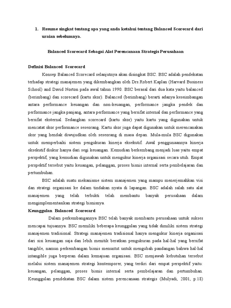 Balanced Scorecard | PDF