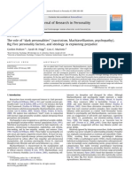 The Role of ‘‘Dark Personalities” (Narcissism, Machiavellianism, Psychopathy), Big Five Personality Factors, And Ideology in Explaining Prejudice