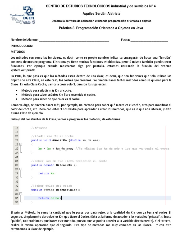 Práctica 8 | PDF | Objeto (informática) | Java (lenguaje de programación)