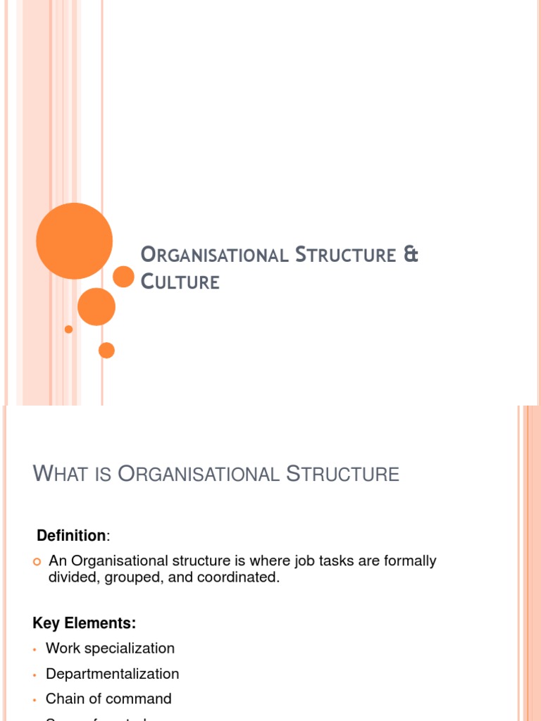Organizational Structure and Culture Overview | PDF | Organizational ...