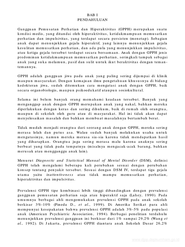 GPPH pada Anak: Definisi dan Gejala | PDF | Gaya Hidup