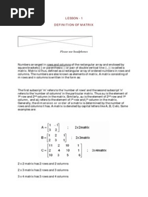 Business Mathematics And Statistics Pdf Matrix Mathematics Set Mathematics