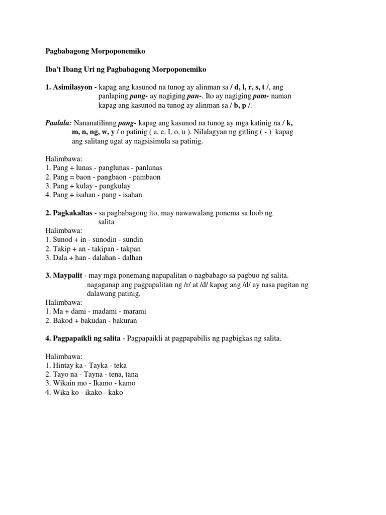 Pagbabagong Morpoponemiko Pdf