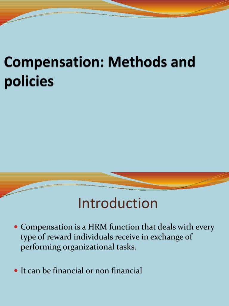 Compensation Methods and Policies | PDF | Incentive | Piece Work