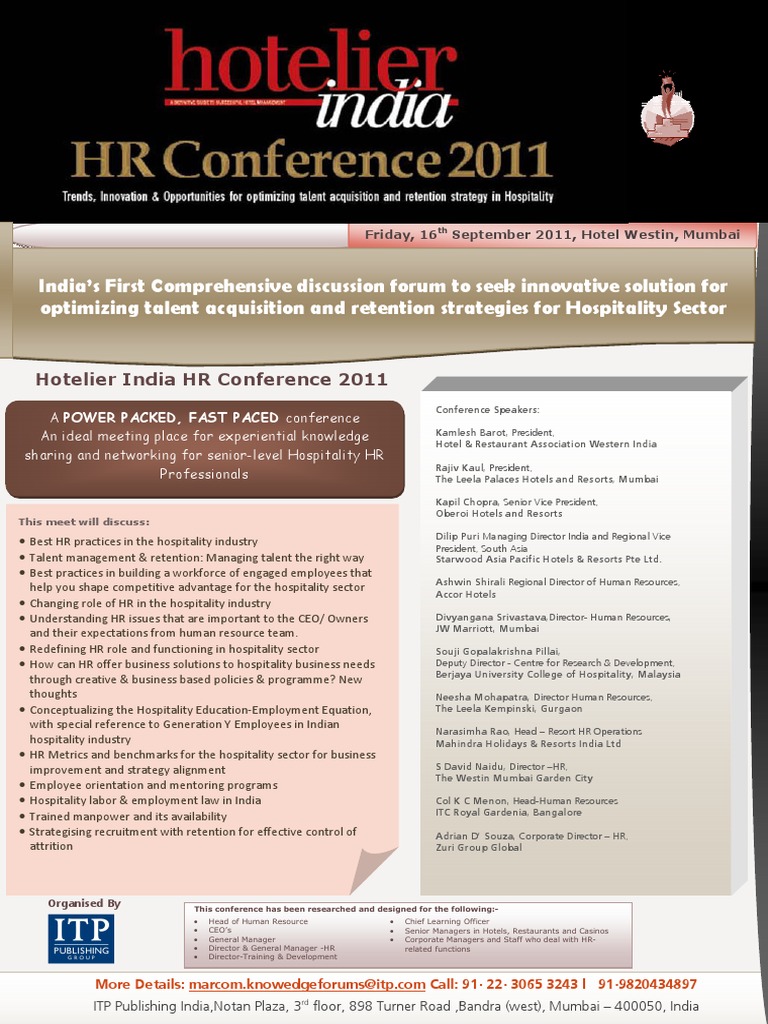 HR in Hospitality Conference Ad Human Resource Management