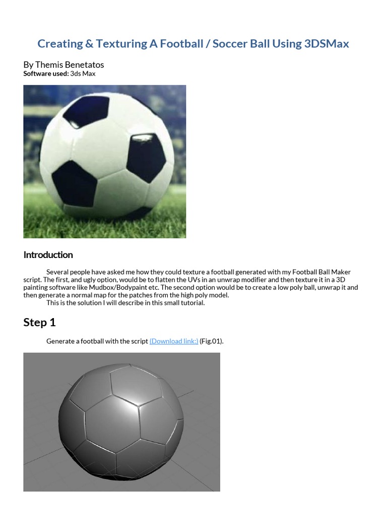 Creating & Texturing A Football - Soccer Ball Using 3DSMax PDF | PDF ...