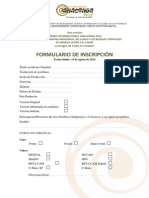 Premio Anaconda 2014 - Formulario de Inscripción