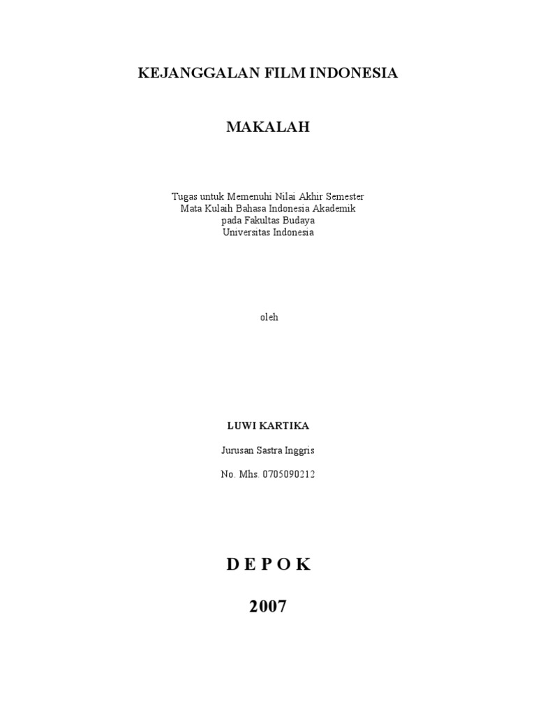 Makalah Film Indonesia