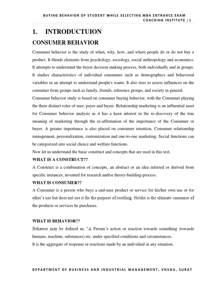 Student Buying Behavior for MBA Coaching | PDF | Career & Growth | Business