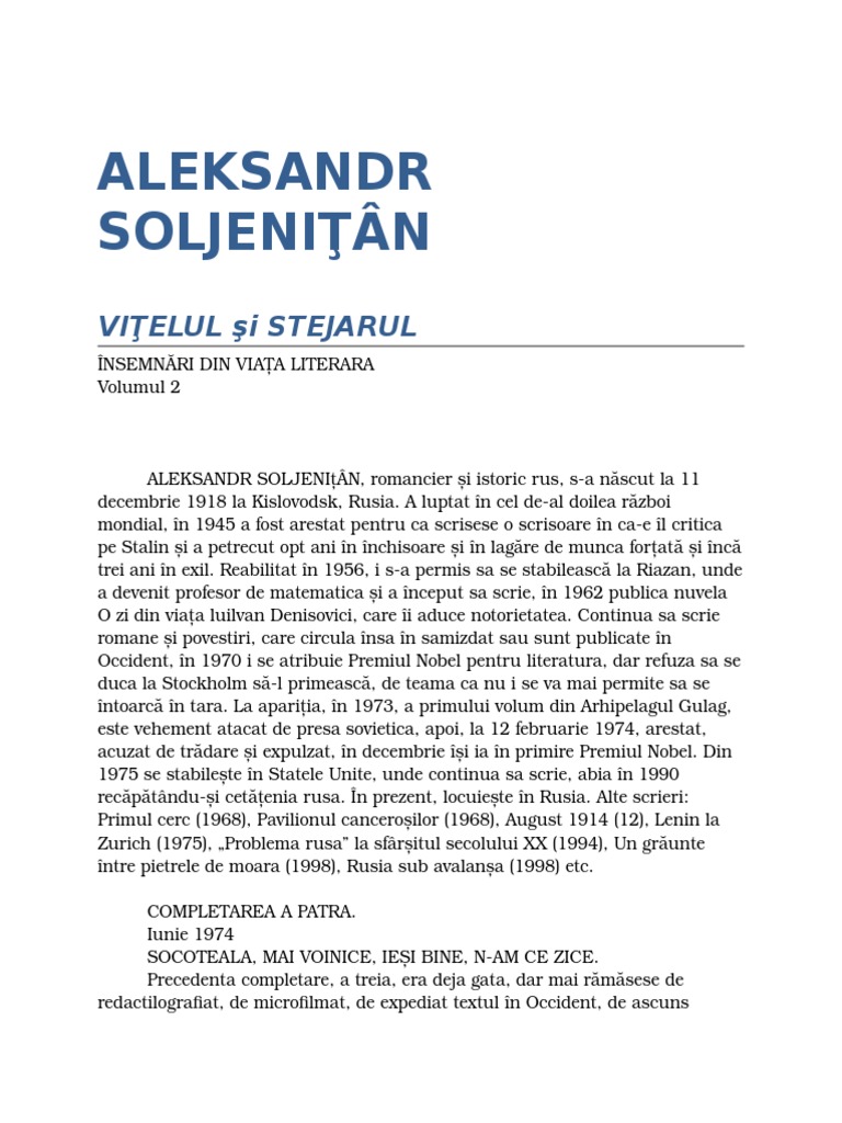 Alexandr Soljenitin Vitelul Si Stejarul V2 05