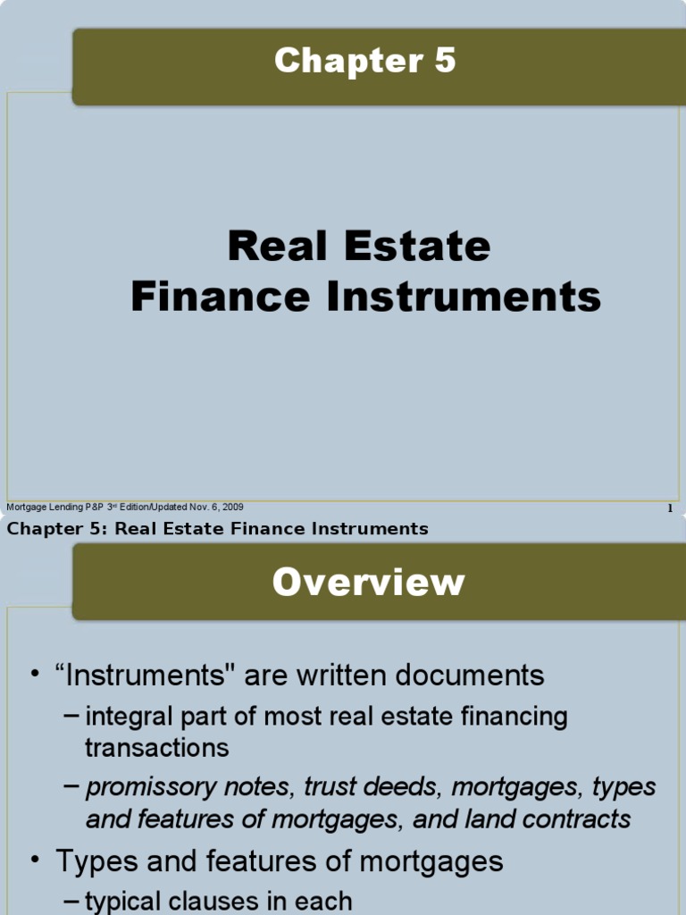 Real Estate Mortgage Lending Instruments | PDF | Mortgage Law ...