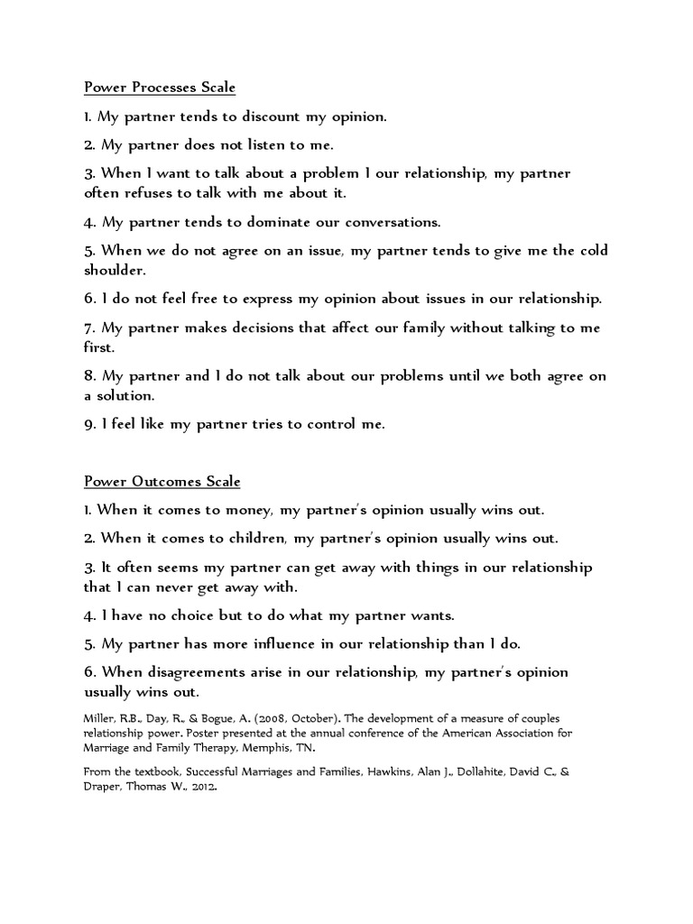 Assessing Relationship Power Dynamics | PDF