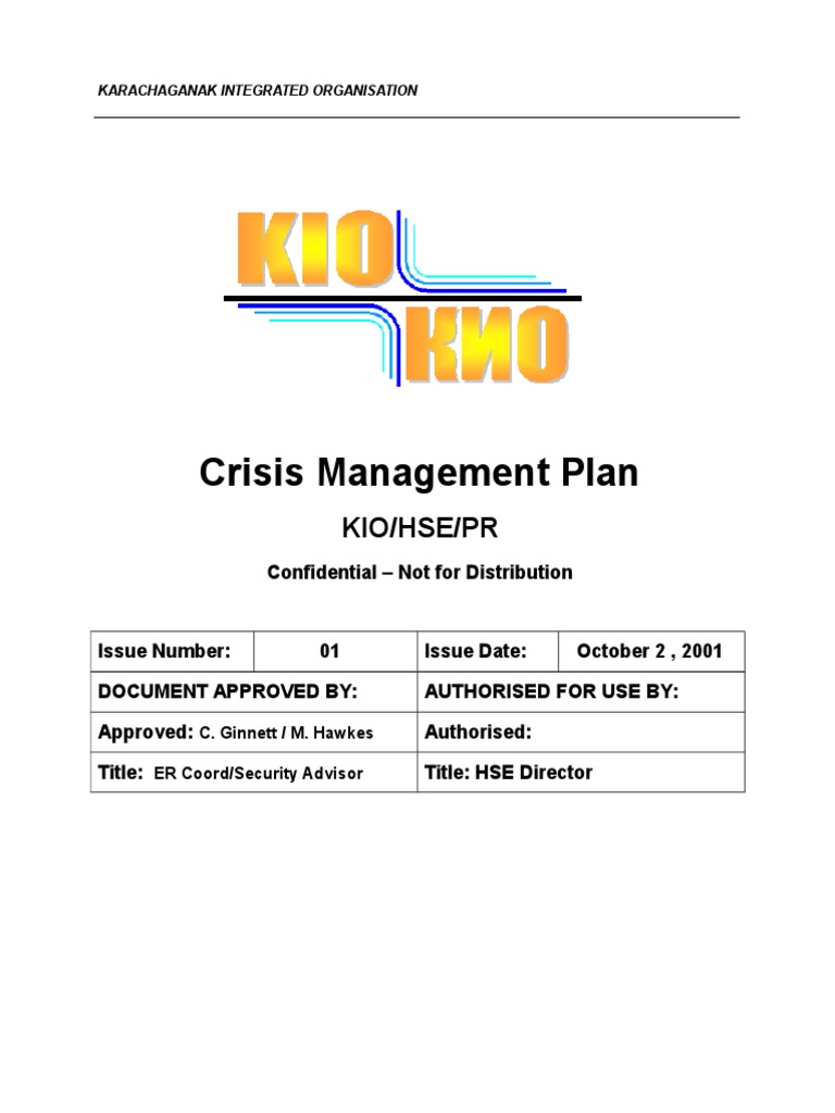 Karachaganak Crisis Management Plan | PDF | Incident Command System ...