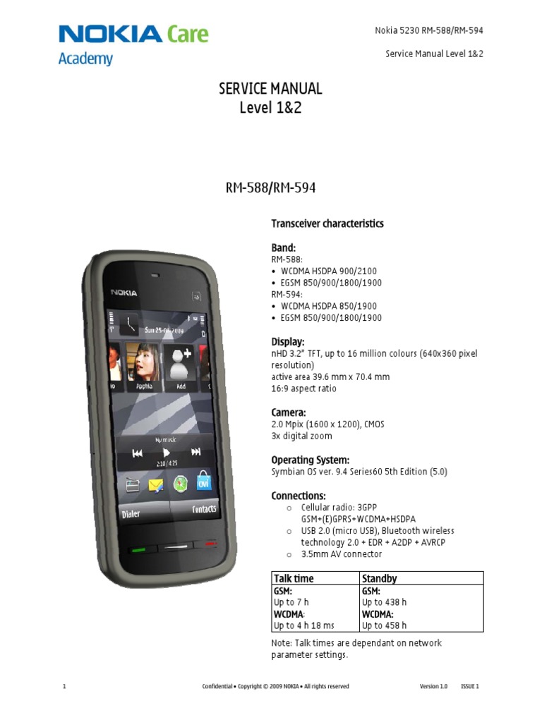 Nokia 5230 RM 588 RM 594 Serv | PDF | Electrostatic Discharge | Battery ...