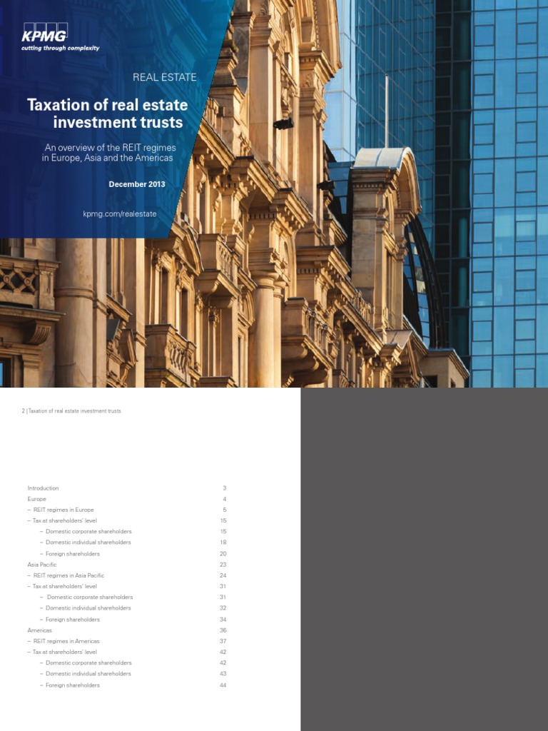 Taxation Real Estate Investment Trusts v2 Download Free PDF Capital