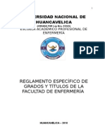 Reglamento Específico de Grados y Titulos de La Facultad de Enfermería Vigente