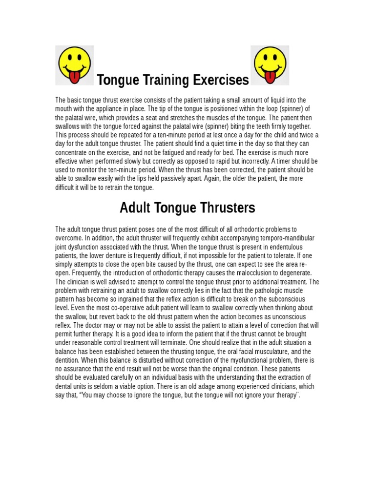 Tongue Training Exercises Orthodontics Dentistry
