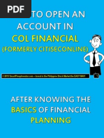 Download How to Open an Account in COL Financial CITISECONLINE by Omeng Tawid SN234399555 doc pdf