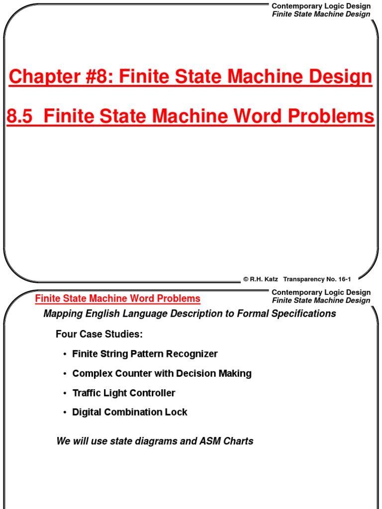 Chapter #8: Finite State Machine Design 8.5 Finite State Machine Word ...