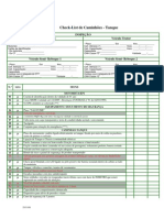 Check-list de inspeção de caminhão-tanque