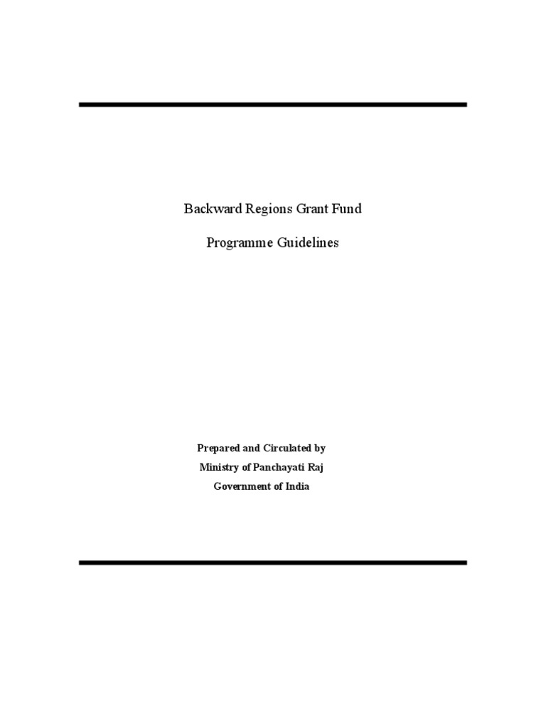 BRGF Guidelines Final | PDF | Government Of India | Government