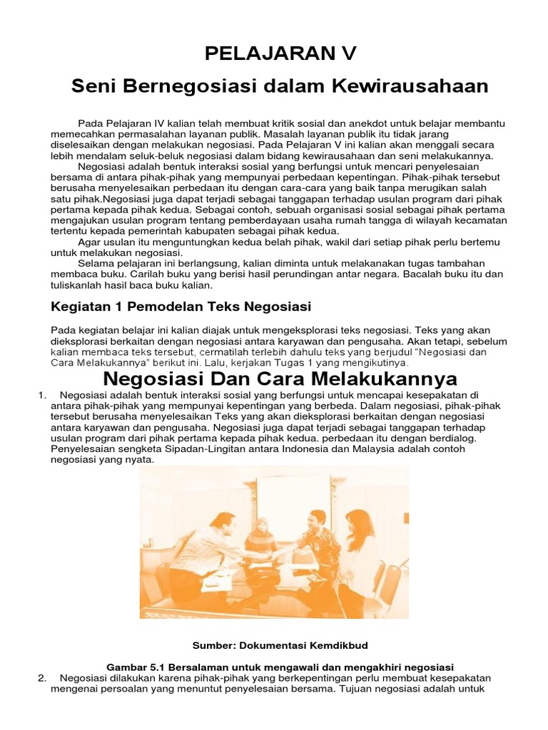 Tugas 2 Bernegosiasi Dengan Pengusaha Dengan