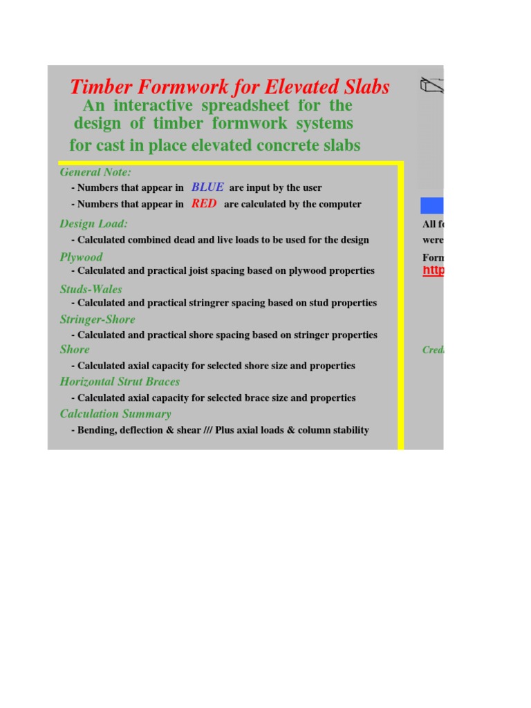 Timber Formwork Design for Elevated Slabs | PDF | Building Technology ...
