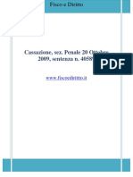 Fisco e Diritto - Corte Di Cassazione n 40589_2009