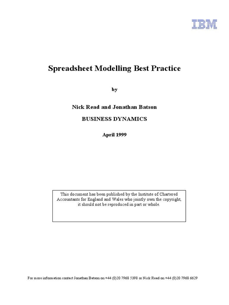 Spreadsheet Modelling Best Practice PDF | PDF | Spreadsheet ...