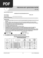 IIFT 2007 Question Paper With Answer Key