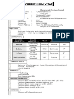 Curriculum Vitae: Muhammad Zeeshan Arshad