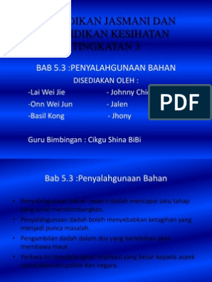 Penyalahgunaan bahan tingkatan 3