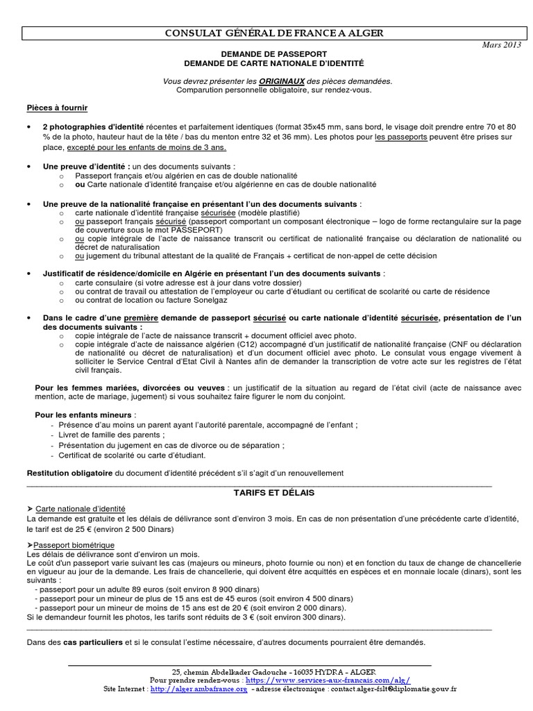 Passeport Cni Pdf Certificat De Naissance Document D Identite