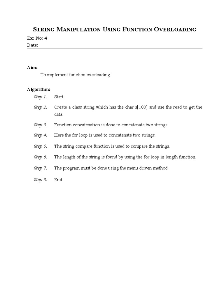 S M U F O Tring Anipulation Sing Unction Verloading PDF String