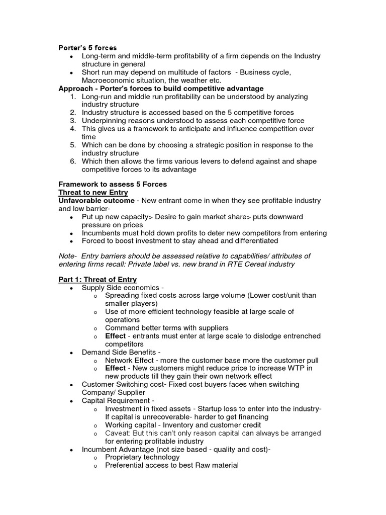 Porters Five Forces | Download Free PDF | Strategic Management | Profit ...