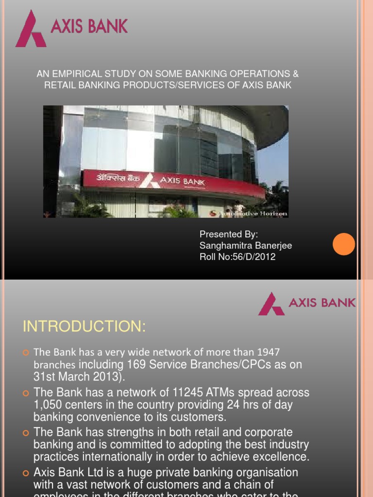 An Empirical Study On Some Banking Operations & Retail Banking Products