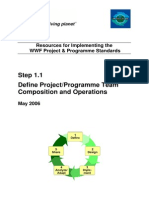 Step 1.1 Define Project/Programme Team Composition and Operations