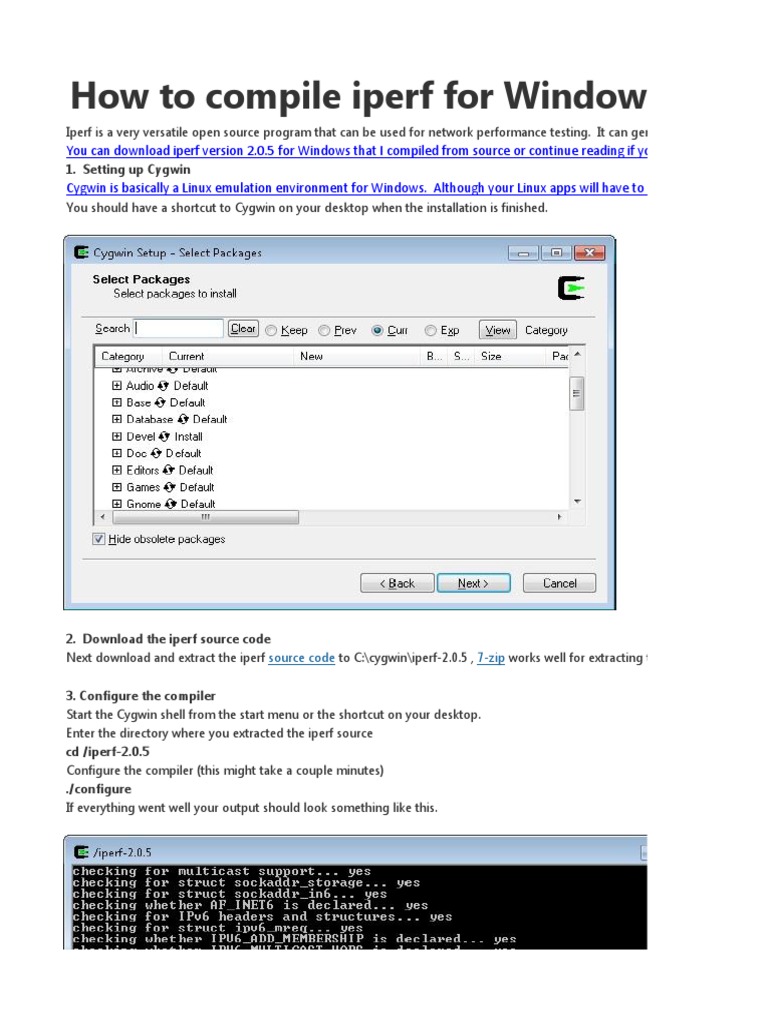 Compile Iperf for Windows Using Cygwin | PDF | Command Line Interface ...