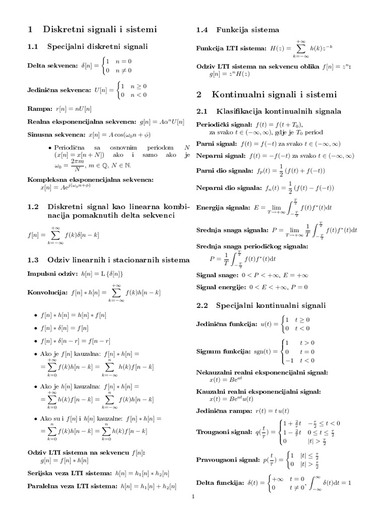Tabele I Formule Za Ispit Iz ASIS-A I TS-A | PDF