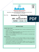 Aakash Institute IIT JEE 2014 Paper 1