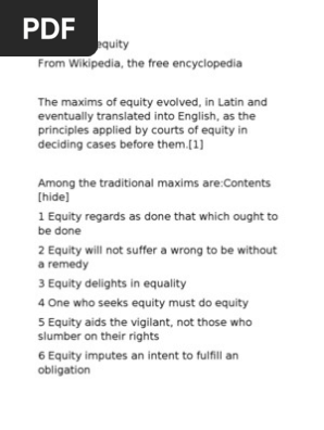 Maxims of Equity