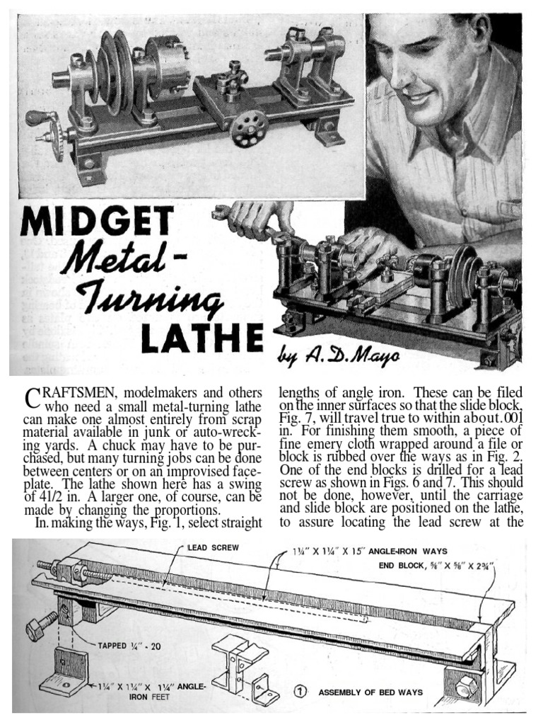 Micro Lathe Plans Popular Mechanics Screw Mechanical Engineering Micro Lathe Plans Popular Mechanics Screw Mechanical Engineering