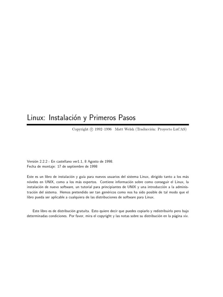 Linux-Instalacion y Primeros Pasos | PDF | Distribución de Linux | Unix